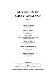 Cover of Advances in X-Ray Analysis by Charles S. Barrett