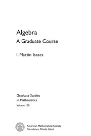 Cover of Algebra by I. Martin Isaacs