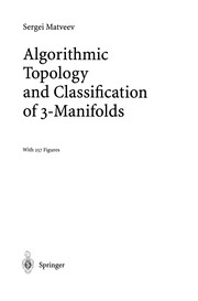 Front cover of Algorithmic Topology and Classification of 3-Manifolds by Sergei Matveev