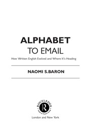 Front cover of Alphabet to email by Naomi S. Baron