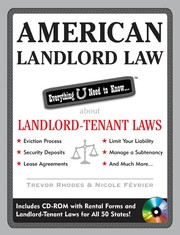 Front cover of American landlord law by Trevor Rhodes