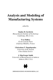 Front cover of Analysis and Modeling of Manufacturing Systems by Stanley B. Gershwin