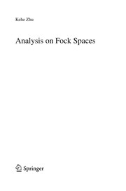 Front cover of Analysis on Fock Spaces by Kehe Zhu