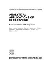 Front cover of Analytical applications of ultrasound by M. D. Luque de Castro