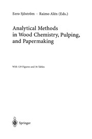 Front cover of Analytical Methods in Wood Chemistry, Pulping, and Papermaking by Eero Sjöström