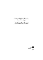 Cover of Anfänge bei Hegel by Wolfdietrich Schmied-Kowarzik