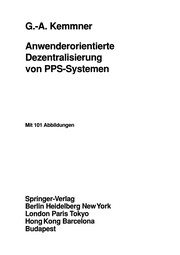 Front cover of Anwenderorientierte Dezentralisierung von PPS-Systemen by Götz-Andreas Kemmner