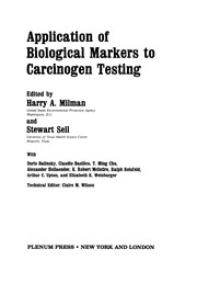 Front cover of Application of Biological Markers to Carcinogen Testing by Harry A. Milman