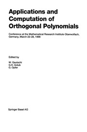 Front cover of Applications and Computation of Orthogonal Polynomials by Walter Gautschi