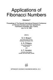 Front cover of Applications of Fibonacci Numbers by G. E. Bergum