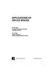 Front cover of Applications of Orlicz spaces by M. M. Rao