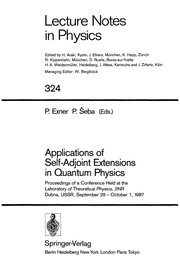 Front cover of Applications of self-adjoint extensions in quantum physics by Pavel Exner