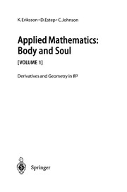 Front cover of Applied Mathematics: Body and Soul by Kenneth Eriksson