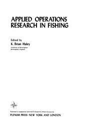 Front cover of Applied Operations Research in Fishing by K. Brian Haley