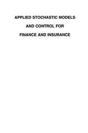 Cover of Applied Stochastic Models and Control for Finance and Insurance by Charles S. Tapiero
