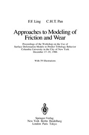 Front cover of Approaches to Modeling of Friction and Wear by F. F. Ling