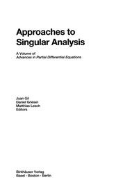 Cover of Approaches to Singular Analysis by Juan B. Gil