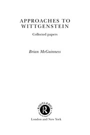 Cover of Approaches to Wittgenstein by Brian McGuinness
