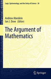 Front cover of The Argument of Mathematics by Andrew Aberdein