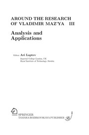 Cover of Around the Research of Vladimir Maz'ya III by Ari Laptev