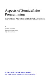 Cover of Aspects of semidefinite programming by Etienne de Klerk