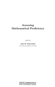 Cover of Assessing mathematical proficiency by Alan H. Schoenfeld