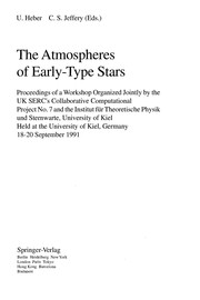 Front cover of The Atmospheres of early-type stars by U. Heber