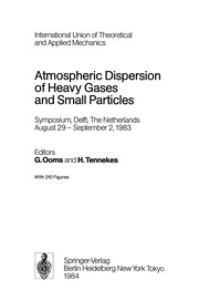 Front cover of Atmospheric Dispersion of Heavy Gases and Small Particles by Gijsbert Ooms