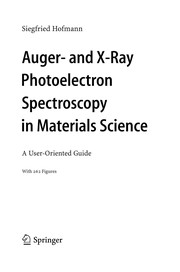 Front cover of Auger- and X-Ray Photoelectron Spectroscopy in Materials Science by S. Hofmann