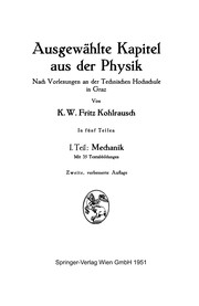 Front cover of Ausgewh̃lte Kapitel aus der Physik by K. W. Fritz Kohlrausch
