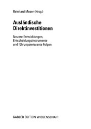 Front cover of Ausländische Direktinvestitionen by Reinhard Moser