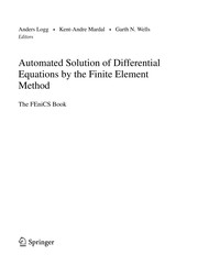Cover of Automated Solution of Differential Equations by the Finite Element Method by Anders Logg