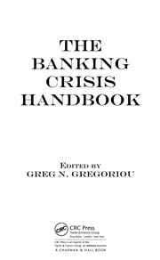 Cover of The banking crisis handbook by Greg N. Gregoriou