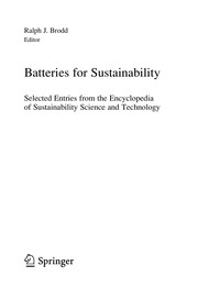 Front cover of Batteries for Sustainability by R. J. Brodd