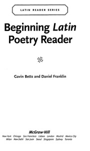 Cover of Beginning Latin poetry reader by Gavin Betts