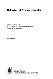 Cover of Behavior of Macromolecules by Hans-Joachim Cantow