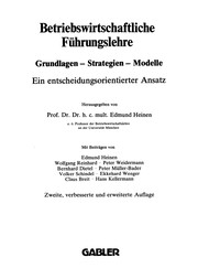 Front cover of Betriebswirtschaftliche Führungslehre Grundlagen -- Strategien -- Modelle by Edmund Heinen