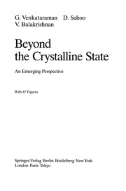 Front cover of Beyond the Crystalline State by Ganesan Venkataraman