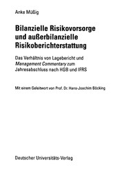 Front cover of Bilanzielle Risikovorsorge und ausserbilanzielle Risikoberichterstattung by Anke Müssig