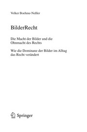 Cover of BilderRecht by Volker Boehme-Nessler