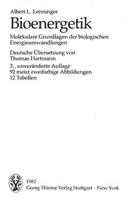 Cover of Bioenergetik by Albert L. Lehninger