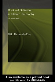Front cover of Books of definition in Islamic philosophy by Kiki Kennedy-Day