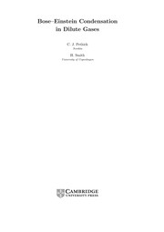 Cover of Bose-Einstein condensation in dilute gases by Christopher Pethick