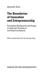 Cover of The Boundaries of Innovation and Entrepreneurship by Alexander Brem