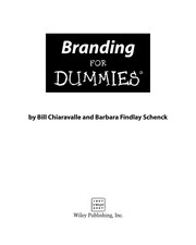 Front cover of Branding for dummies by Bill Chiaravalle