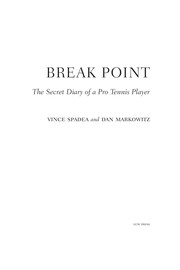 Cover of Break point by Vince Spadea