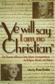 Front cover of "Ye will say I am no Christian" by Thomas Jefferson