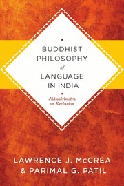 Front cover of Buddhist philosophy of language in India by Lawrence J. McCrea