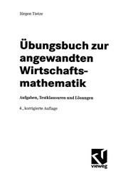 Cover of Übungsbuch zur angewandten Wirtschaftsmathematik by Jürgen Tietze
