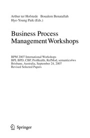Cover of Business process management workshops by Boualem Benatallah